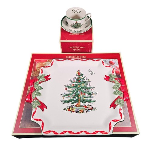 Spode christmas tree ribbons - christmas,